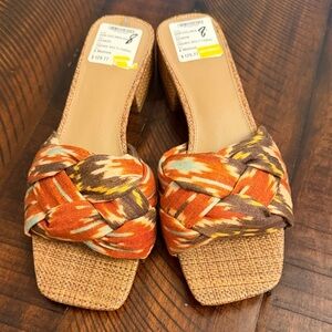 Sam Edelman Orange and Brown Mules